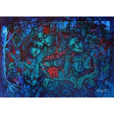 Shaista Momin, 24 x 36 Inch, Acrylic on Canvas, Figurative Painting, AC-SHM-054 Shaista Momin, 24 x 36 Inch, Acrylic on Canvas, Figurative Painting, AC-SHM-054